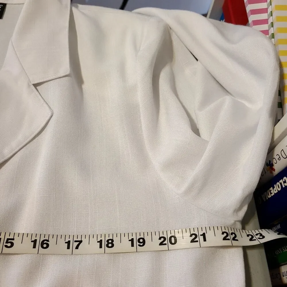 Sag Harbor Womens Blazer Vintage White Pockets‎ Shoulder Pads Size 16 Petite
